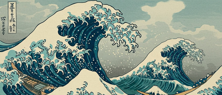 The Great Wave off Kanagawa — AI-generated with Imagen 3
